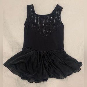Girls dance wear tank leotard with skirt. Girls size 10-12 black color.